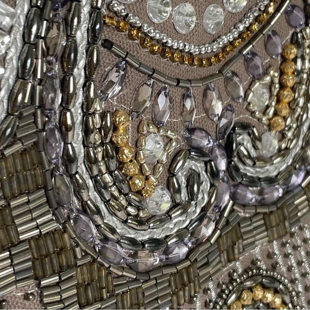 Ethereal Embroidered Beaded Clutch Crossbody Made India Fairy Feminine Romantic - Picture 3 of 9